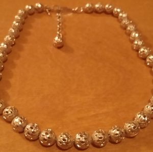 Vintage Trifari Gold Filigree Bead Choker w Key